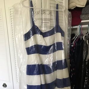 Blue and white striped dress